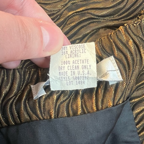 Vintage 90s Metallic Copper Wave Textured Mini Skirt Barami Brand Size 0 - Picture 6 of 7